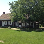 View of the small lawn on the front (north) side of the farmhouse